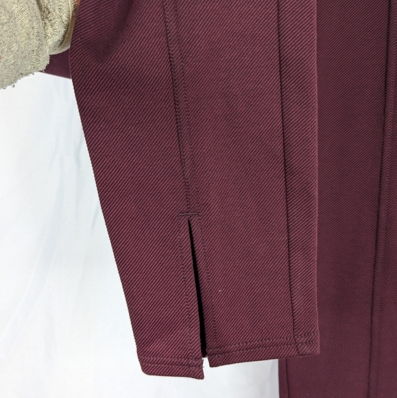 Anthropologie Maeve Textured High Rise Skinny Front Split Hem Plum Trouser Pants - Picture 4 of 8
